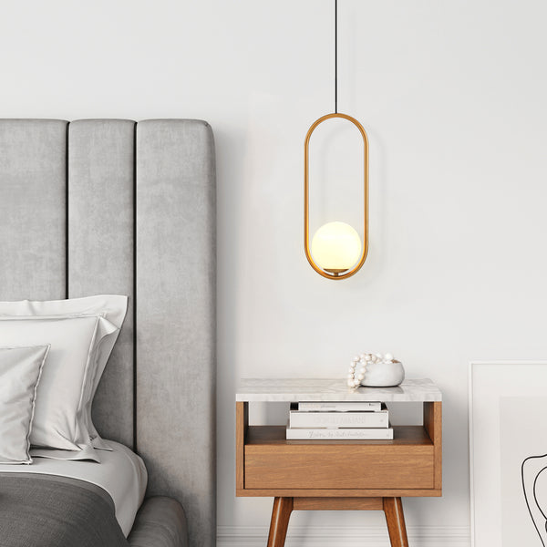 Modern Brass Hanging Globe Pendant Light