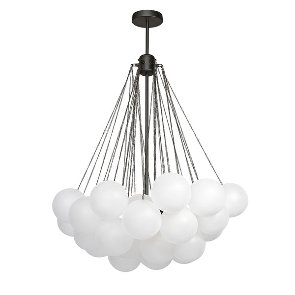 Modern 3-Light Cluster Glass Globe Frosted Bubble Chandelier