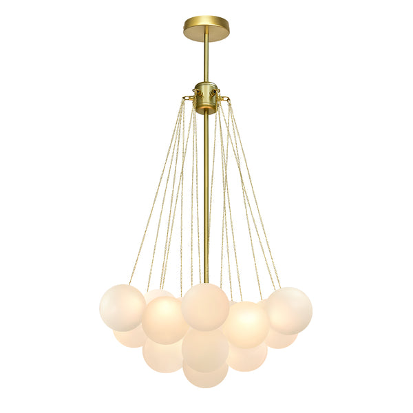 Modern 3-Light Cluster Glass Globe Frosted Bubble Chandelier