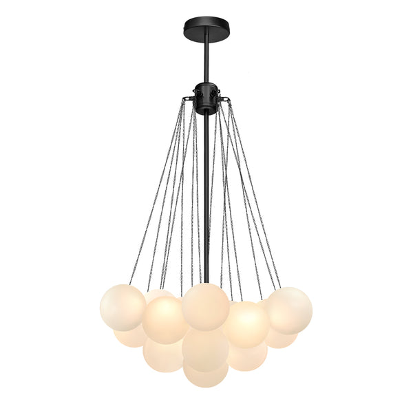 Modern 3-Light Cluster Glass Globe Frosted Bubble Chandelier