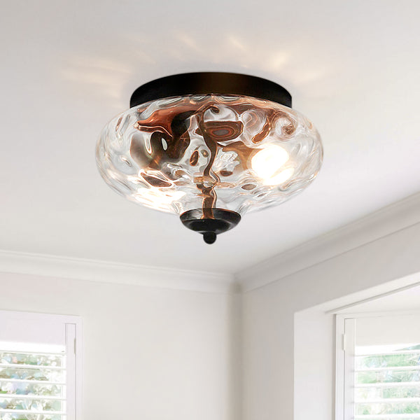 Modern Glass Bowl Flush Mount