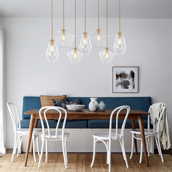 Modern Glass 7 Light Geometric Pendant Chandelier