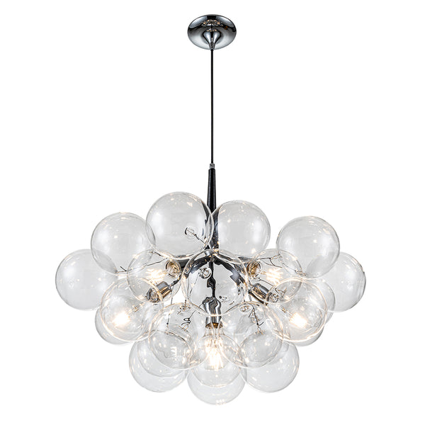 Modern Clear Glass Cluster Bubble Chandelier