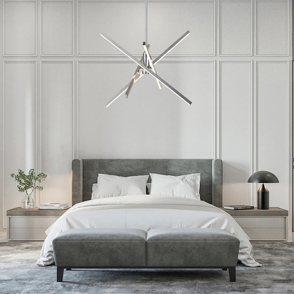 Modern Minimalist 4-Light Strip LED Chandelier