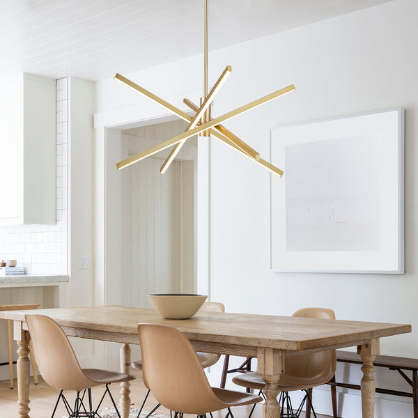 Modern Minimalist 4-Light Strip LED Chandelier