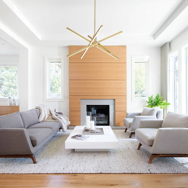 Modern Minimalist 4-Light Strip LED Chandelier