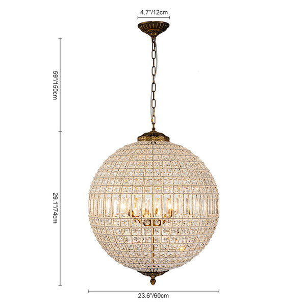 Statement 5-Light Luxury Crystal Globe Pendant