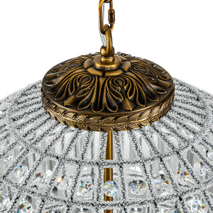 Unique 3-Light Luxury Crystal Accents Globe Pendant