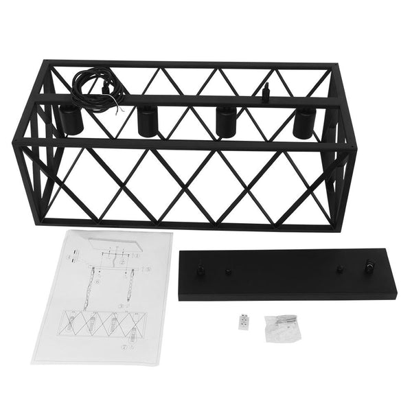 Chandelieria-4-Light Black Rectangle Kitchen Island Chandelier-Chandelier-Default Title-