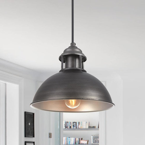 Chandelieria-Black Single Pendant Light With Bell Lamp Shade-Pendant-Default Title-