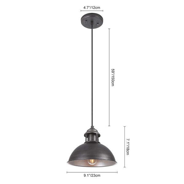 Chandelieria-Black Single Pendant Light With Bell Lamp Shade-Pendant-Default Title-