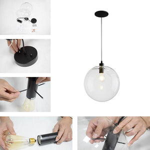 Chandelieria-Contemporary 1-light Glass Globe Pendant Light-Pendant Light-8''-