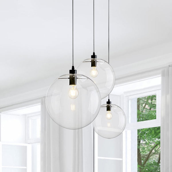 Chandelieria-Contemporary 3-light Glass Globe Pendant Light-Pendant Light-Default Title-