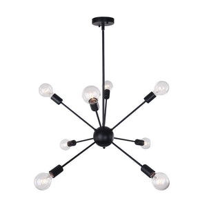 Chandelieria-Contemporary Glass Globe Sputnik Chandelier-Chandelier-Black-8 Bulbs