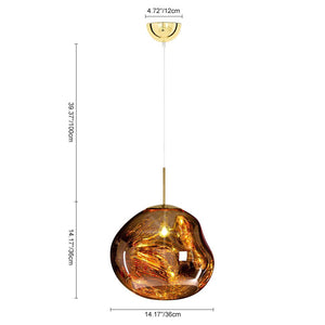 Chandelieria-Contemporary Melt Single Pendant Light-Pendant Light-Amber-11"