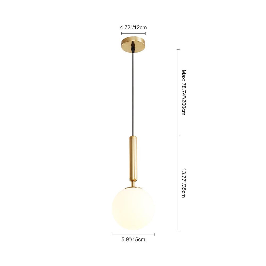 Chandelieria-Contemporary Small Globe Pendant Light-Pendant Light-Brass-