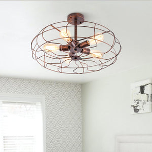 Chandelieria-Farmhouse Vintage Semi Flush Mount Ceiling Light-Ceiling Light-Black-