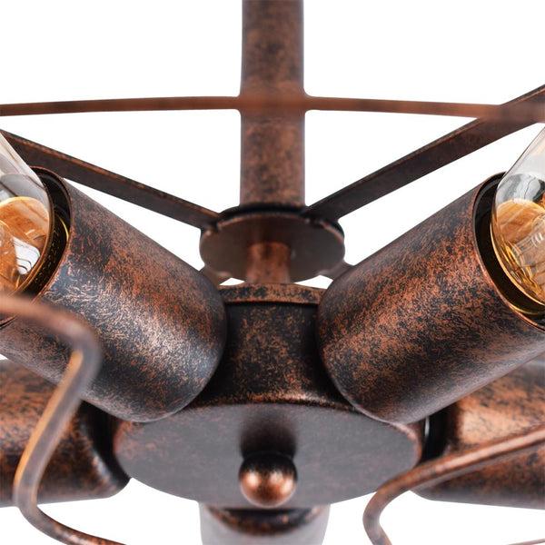 Chandelieria-Farmhouse Vintage Semi Flush Mount Ceiling Light-Ceiling Light-Black-
