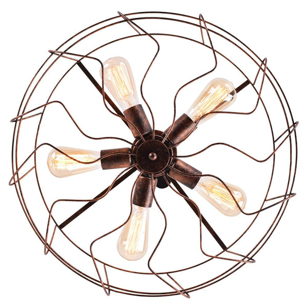 Chandelieria-Farmhouse Vintage Semi Flush Mount Ceiling Light-Ceiling Light-Black-