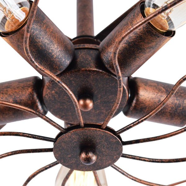 Chandelieria-Farmhouse Vintage Semi Flush Mount Ceiling Light-Ceiling Light-Black-