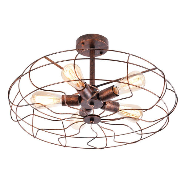 Chandelieria-Farmhouse Vintage Semi Flush Mount Ceiling Light-Ceiling Light-Rusty-