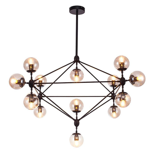 Chandelieria-Globe Glass Farmhouse Chandelier Light-Chandelier-Default Title-