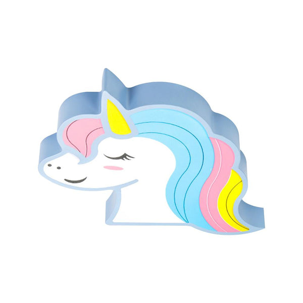 Chandelieria-Kids Dimmable LED Ceiling Light With Unicorn Pattern-Flush Mount-Blue-