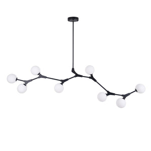 Chandelieria-Mid Century Globes with Multi-Directional Branches Chandelier-Chandelier-Black-