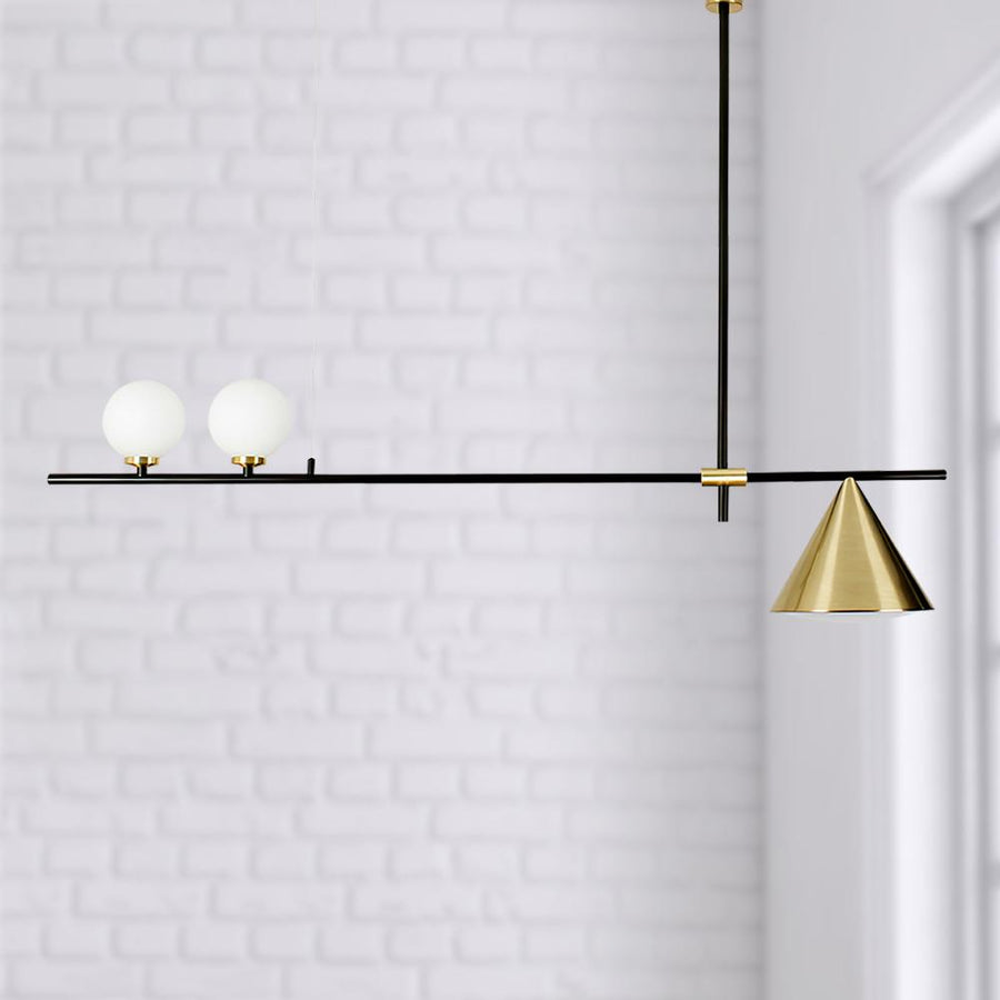 Chandelieria-Mid-Century Modern Glass Globe Cone Chandelier-Chandelier-Default Title-