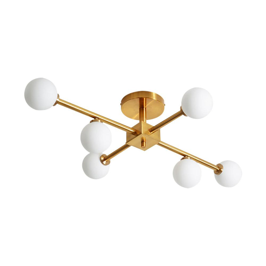 Chandelieria-Mid-Century Modern Sputnik Semi Flush Mount-Semi Flush-6 Bulbs-