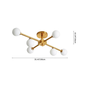 Chandelieria-Mid-Century Modern Sputnik Semi Flush Mount-Semi Flush-6 Bulbs-