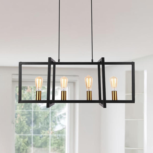 Modern 4-Light Kitchen Island Linear Pendant Light