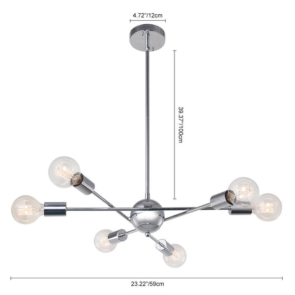 Chandelieria-Modern 6-Light Chrome Sputnik Chandelier-Chandelier-6 bulbs-