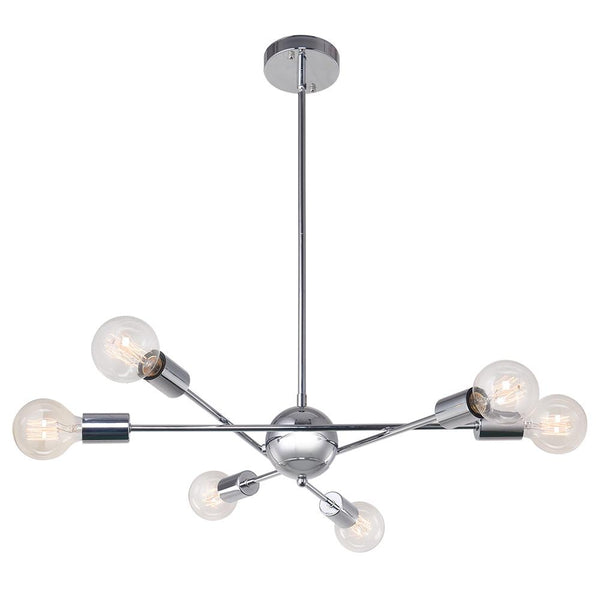 Chandelieria-Modern 6-Light Chrome Sputnik Chandelier-Chandelier-6 bulbs-