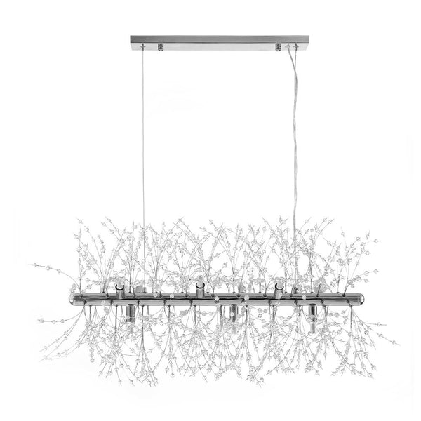 Chandelieria-Modern 9-Light Crystal Linear Chandelier-Chandelier-Chrome-