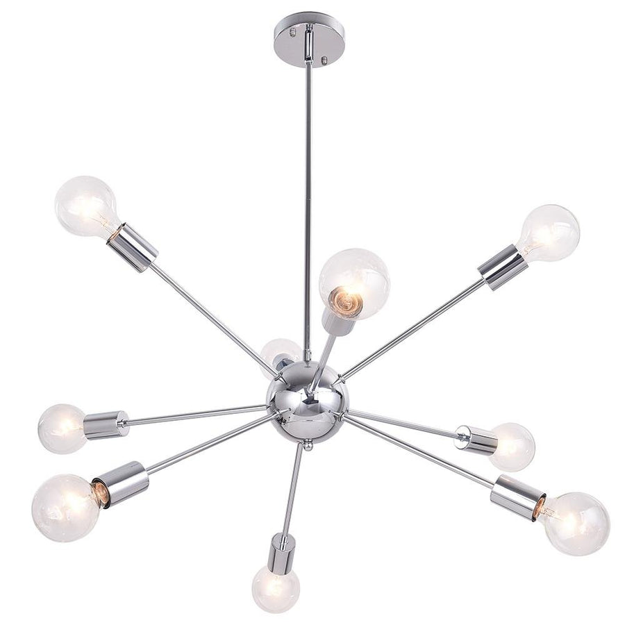 Chandelieria-Modern 9-Light Metal Sputnik Chandelier Lighting-Chandelier-Chrome-