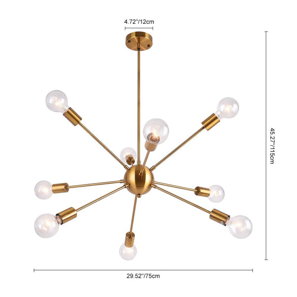 Chandelieria-Modern 9-Light Metal Sputnik Chandelier Lighting-Chandelier-Gold-