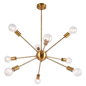Chandelieria-Modern 9-Light Metal Sputnik Chandelier Lighting-Chandelier-Gold-