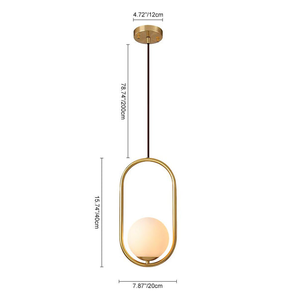 Chandelieria-Modern Brass Hanging Globe Pendant Light-Pendant-S-Circle