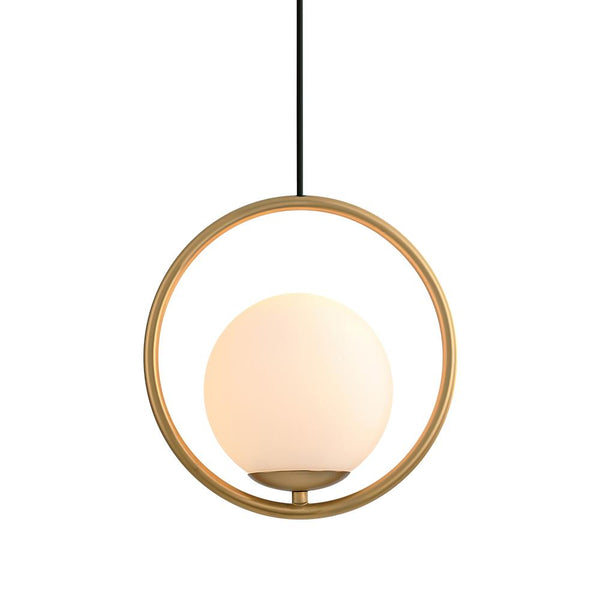 Chandelieria-Modern Brass Hanging Globe Pendant Light-Pendant-S-Circle