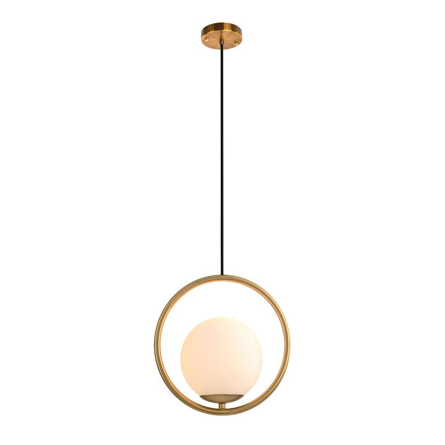 Chandelieria-Modern Brass Hanging Globe Pendant Light-Pendant-S-Circle