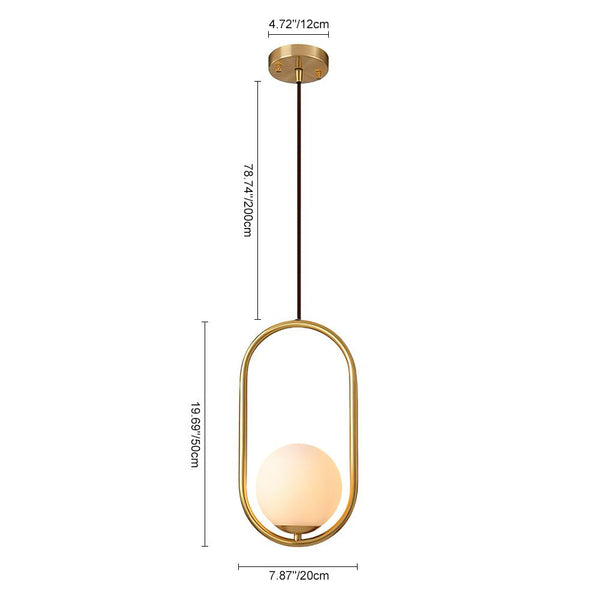 Chandelieria-Modern Brass Hanging Globe Pendant Light-Pendant-S-Circle