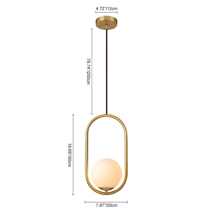 Chandelieria-Modern Brass Hanging Globe Pendant Light-Pendant-S-Circle