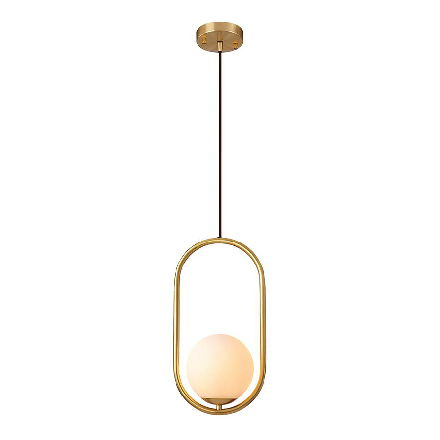 Chandelieria-Modern Brass Hanging Globe Pendant Light-Pendant-S-Oval