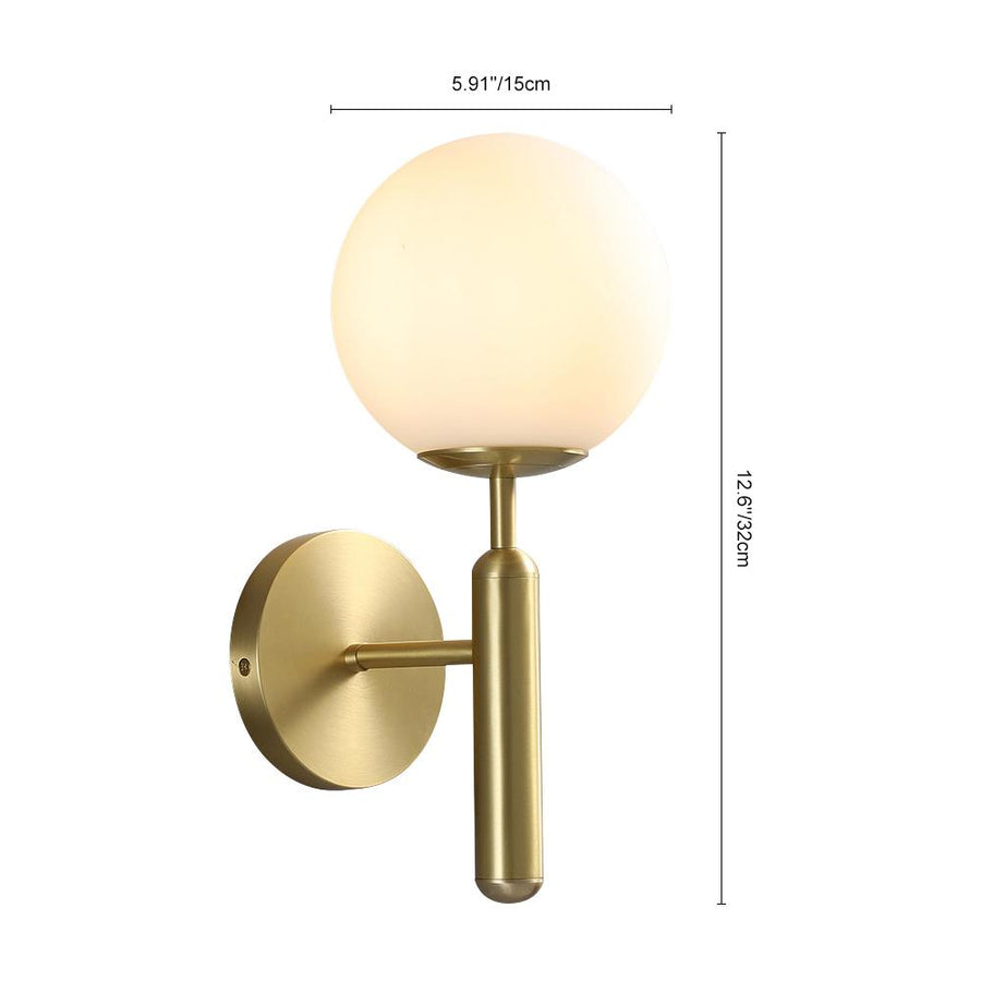 Chandelieria-Modern Glass Globe Glass Wall Sconce Lamp-Wall Light-Brass-