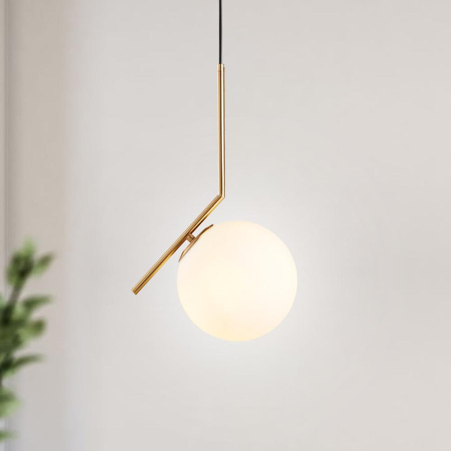 Chandelieria-Modern Glass Globe Pendant Light-Pendant Light-Gold-Small