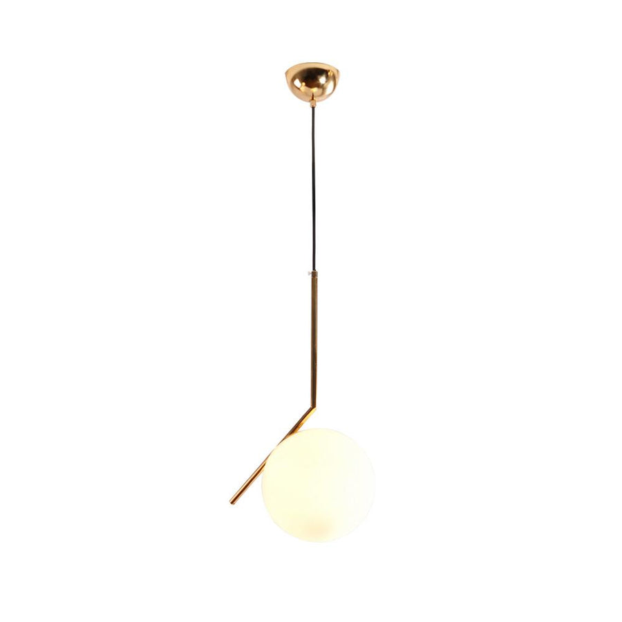 Chandelieria-Modern Glass Globe Pendant Light-Pendant Light-Polished Nickel-Small