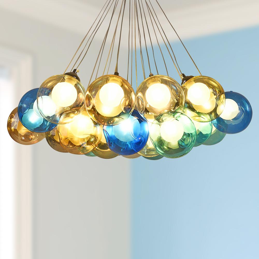 Modern MultiColor Cluster Glass Bubble Chandelier Chandelierias