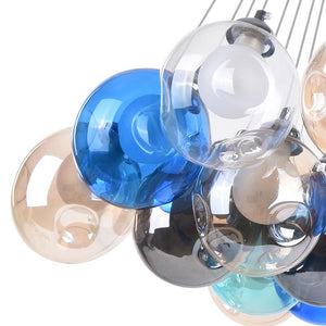 Chandelieria-Modern Multi-Color Cluster Bubble Chandelier-Chandelier-Yellow Tone-7 Globes