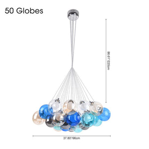 Chandelieria-Modern Multi-Color Cluster Bubble Chandelier-Chandelier-Blue Tone-7 Globes